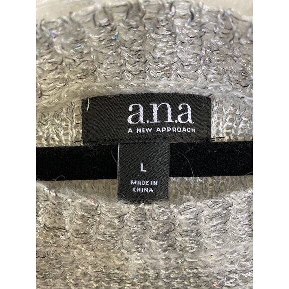 A.n.a A New Approach Womens Gray Sweater NEW Polyester Lightweight Pullover L - Picture 3 of 7